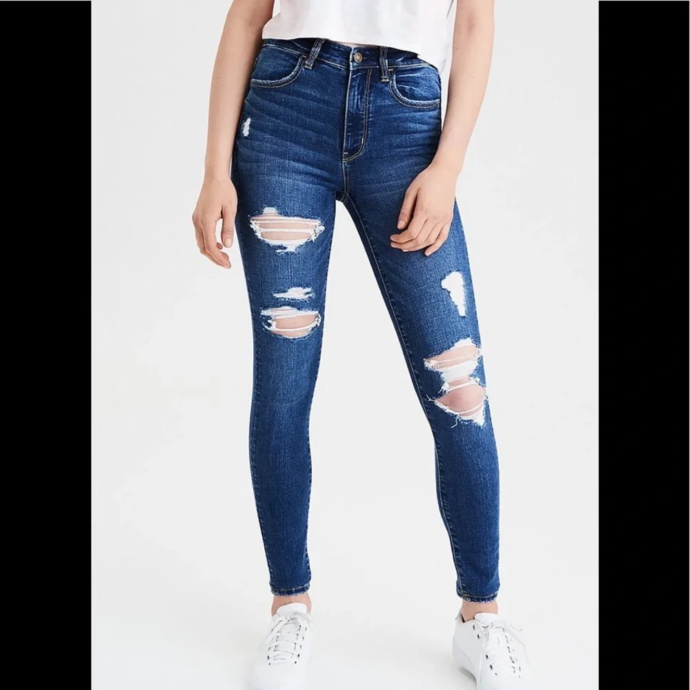 American Eagle High Rise Ripped Jeggings - Picture 4 of 5